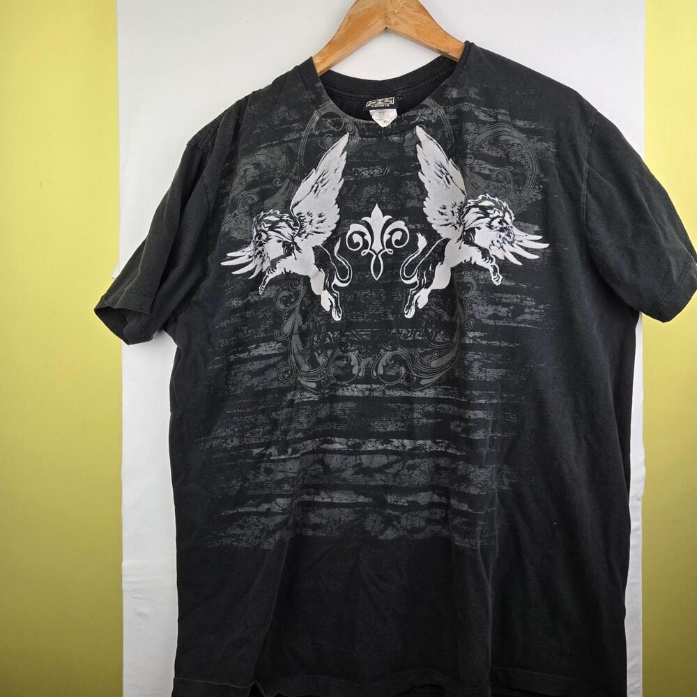 Electrify 11 black gray men's XL wings print t-shirt